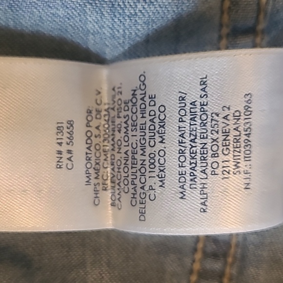 Chaps Denim Jean Button Down Vest. - Picture 10 of 10